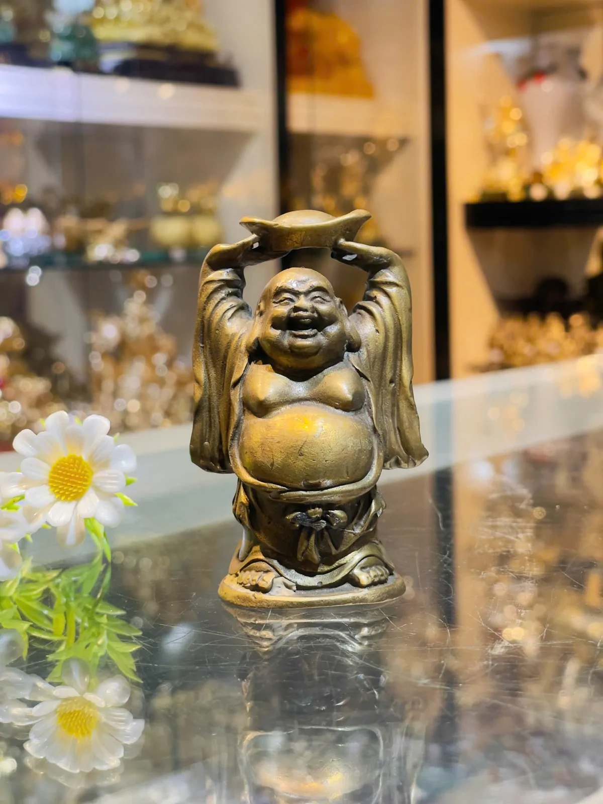 Di lặc đồng đỉnh vàng nhỏ D137