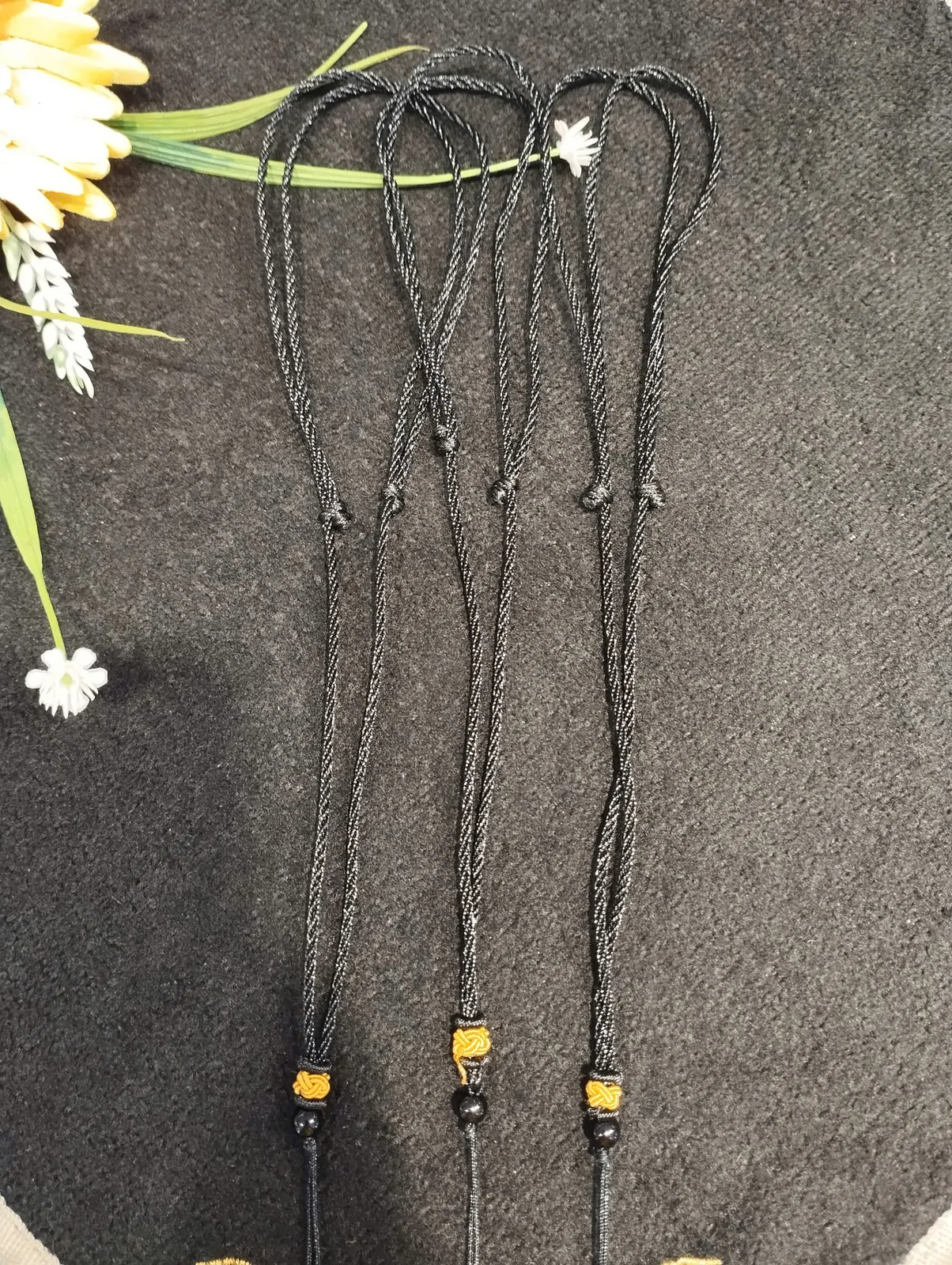 Dây đeo cổ vải có ngọc S6161