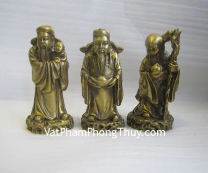 Tam đa phước lộc thọ vàng kim sa lớn - Thọ Tinh LN110-3